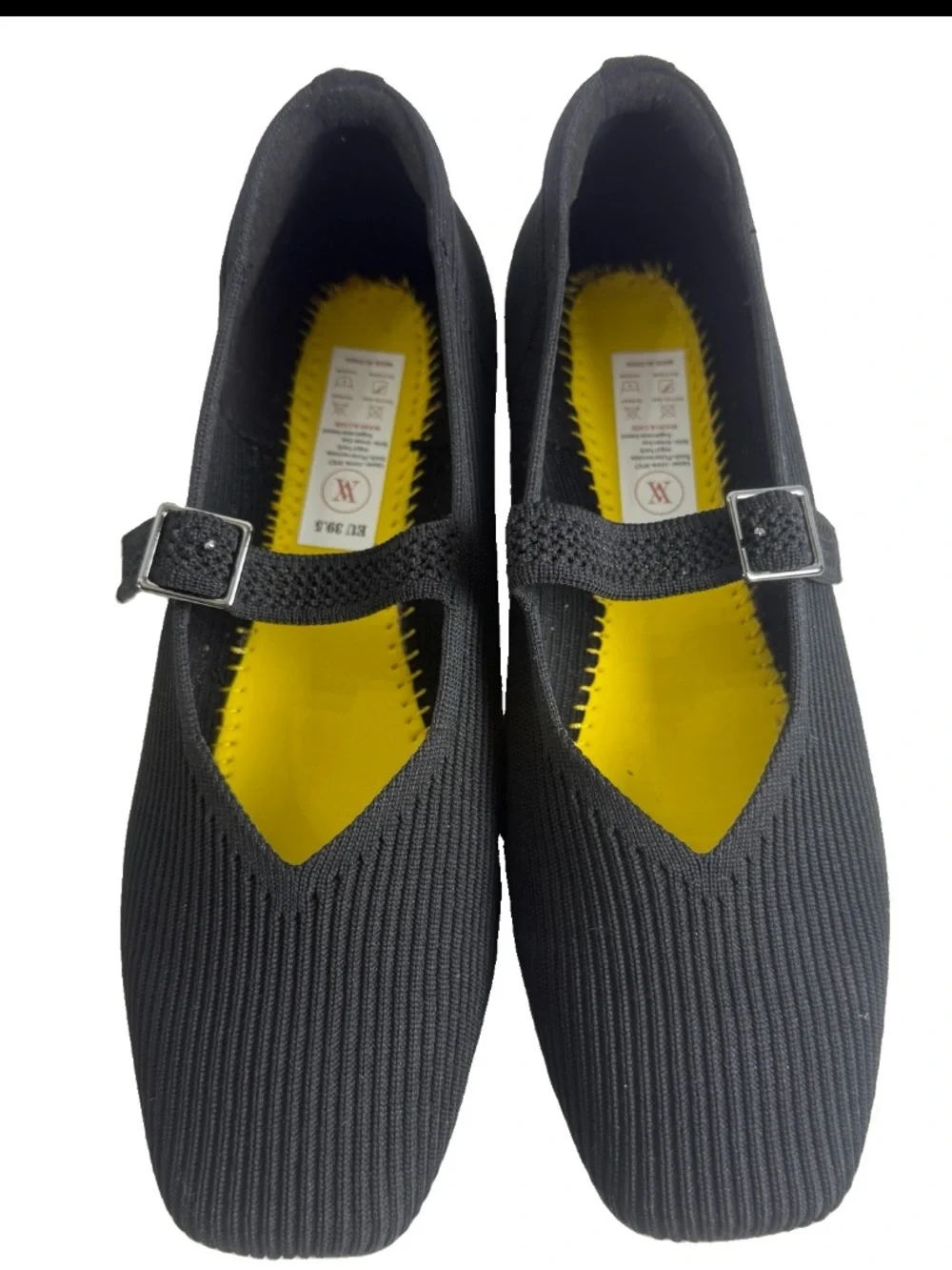 VIVAIA Margot VCut Square Toe Ballet Flats Mary Jane EU39.5 US8.5 EUC Perfect!